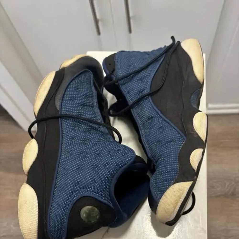 Air Jordan 13 Retro Brave Blue Mens Size 12 Navy Black Mesh Hologram